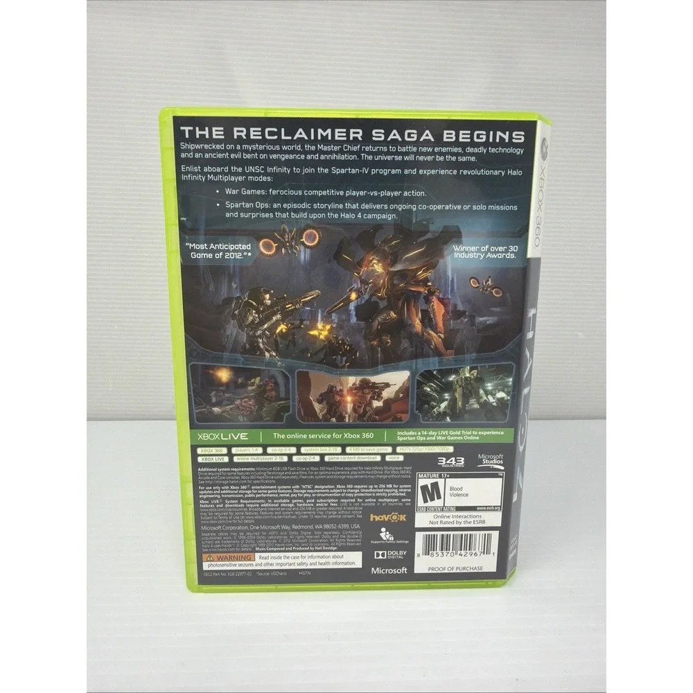 Halo 4 (Microsoft Xbox 360, 2012)‎ Complete CIB Tested Working Clean